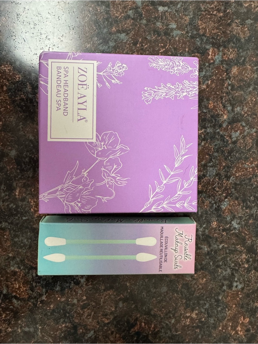 ZOË AYLIA Purple Spa Headband & Pastel Makeup Spatulas Set